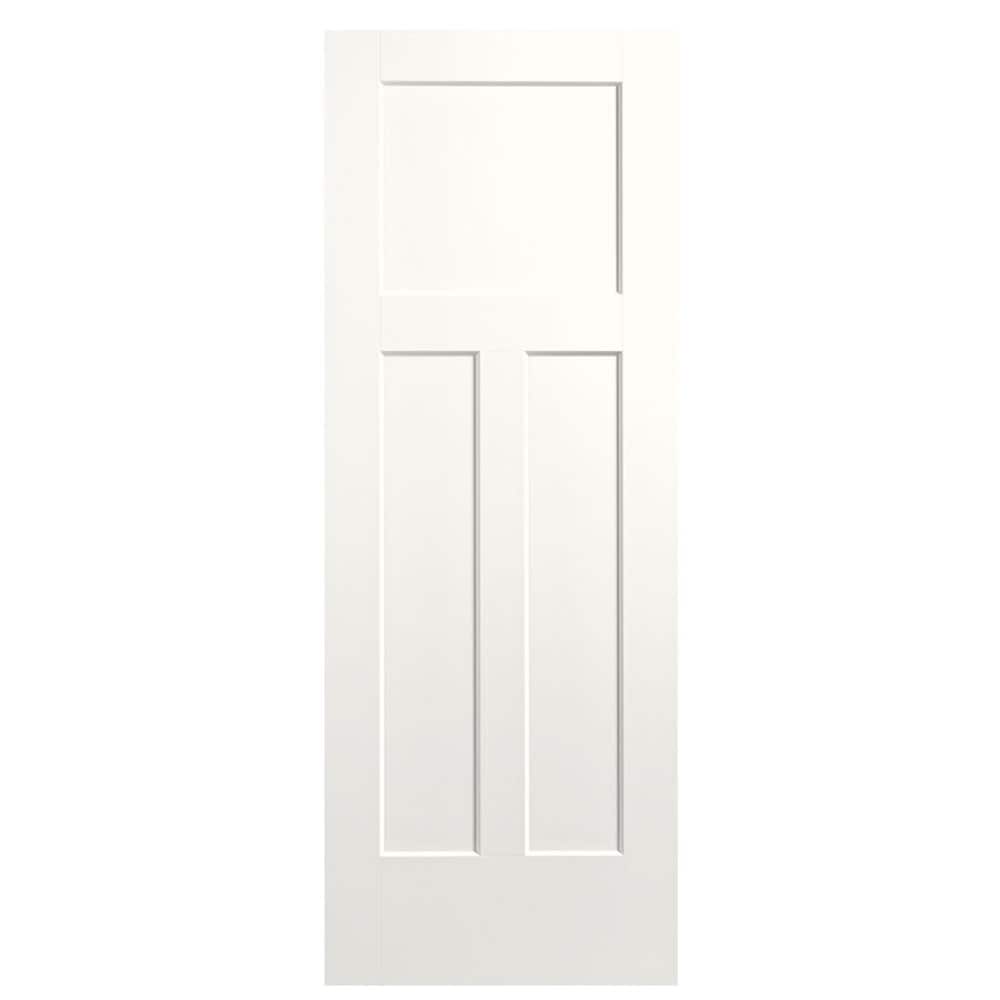 Masonite Winslow 24-in x 80-in Snow Storm 3-panel Smooth Hollow core Prefinished Molded composite Slab Door
