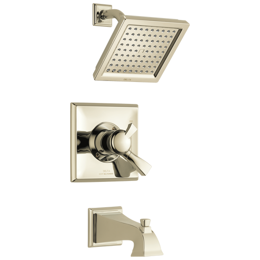 Delta Dryden Polished Nickel 2-handle 6.5625-in Square Bathtub and shower Faucet (Single Function)