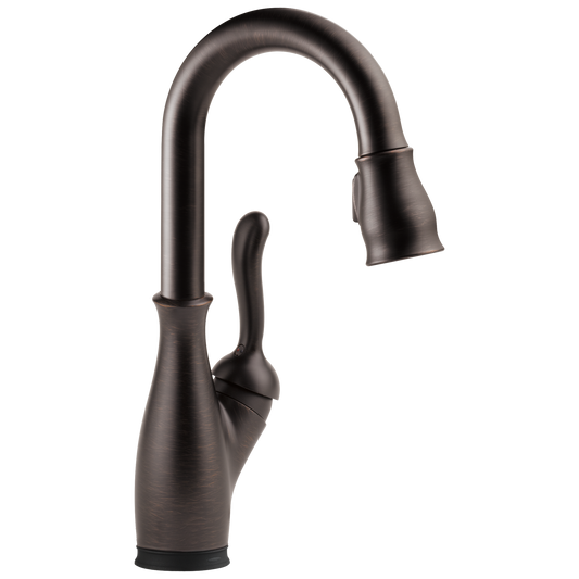 Delta Leland Venetian Bronze Single Handle Deck-mount Touchless Bar and Prep Kitchen Faucet with Sprayer