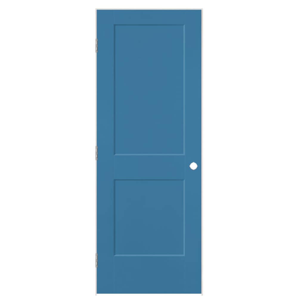 Masonite 36-in x 80-in Blue Heron Hollow core 2-panel Right hand Smooth Prefinished Molded composite Flat Jamb Single Prehung Interior Door with