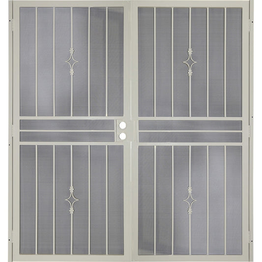 RELIABILT Covington 64-in x 81-in Almond Steel Universal/Reversible Surface Mount Double Security Screen Door