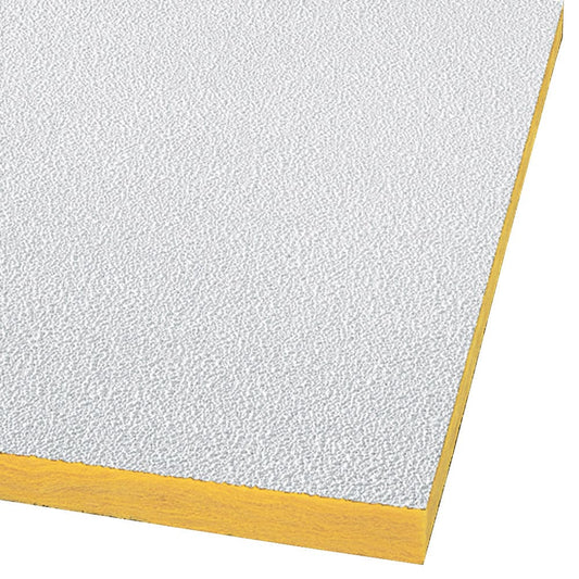 Armstrong Ceilings 4-ft x 2-ft PEBBLE (Perforated) White Fiberglass Drop Ceiling Tile ( 16 -Pack, 128-sq ft / Case )