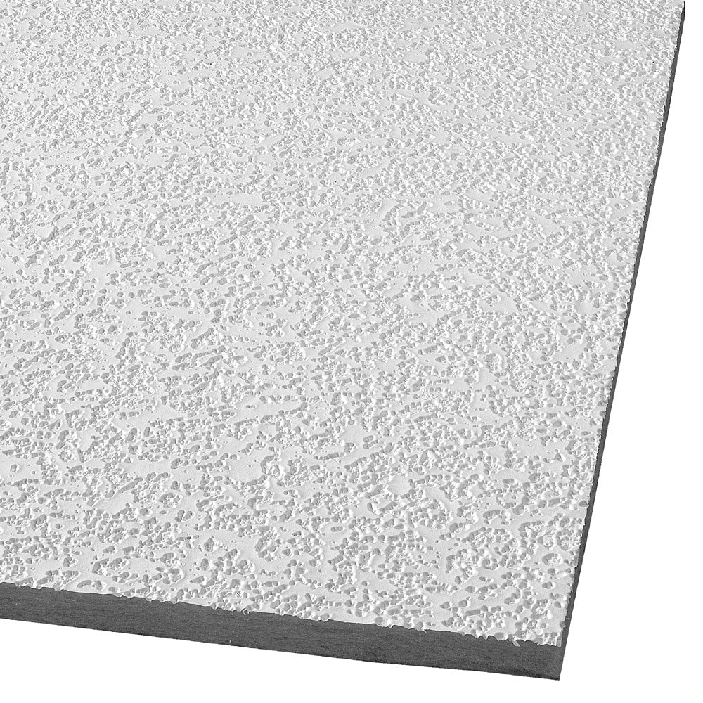 Armstrong Ceilings 2-ft x 2-ft RANDOM FISSURED Perforated White Fiberglass Drop Ceiling Tile ( 32 -Pack, 128-sq ft / Case )