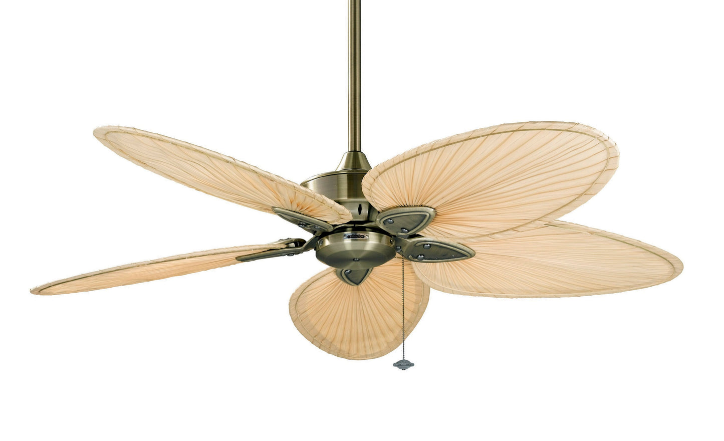 Fanimation Windpointe 52-in Antique Brass with Natural Palm Blades Ceiling Fan Light Kit Compatible 5 -Blade