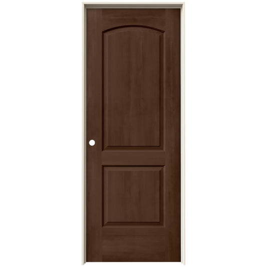 JELD-WEN 30-in x 80-in Milk Chocolate Hollow core 2-panel Right hand Smooth Stained Molded composite Flat Jamb Single Prehung Interior Door with