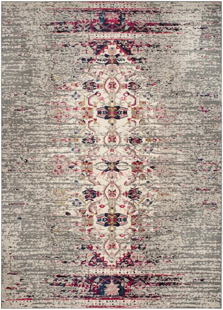 Safavieh Monaco Kimberly 10 x 14 (ft) Loomed Polypropylene Gray/Ivory Rectangular Indoor Distressed/Overdyed Vintage Spot Clean Only Area rug