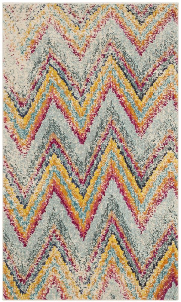 Safavieh Monaco Hampen 3 x 5 (ft) Loomed Polypropylene Multi Rectangular Indoor Chevron Vintage Spot Clean Only Throw rug