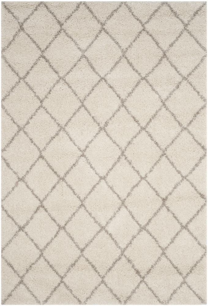 Safavieh Arizona Minerva Shag 9 x 12 (ft) Loomed Polyester/Polypropylene Ivory/Beige Rectangular Indoor Trellis Spot Clean Only Area rug