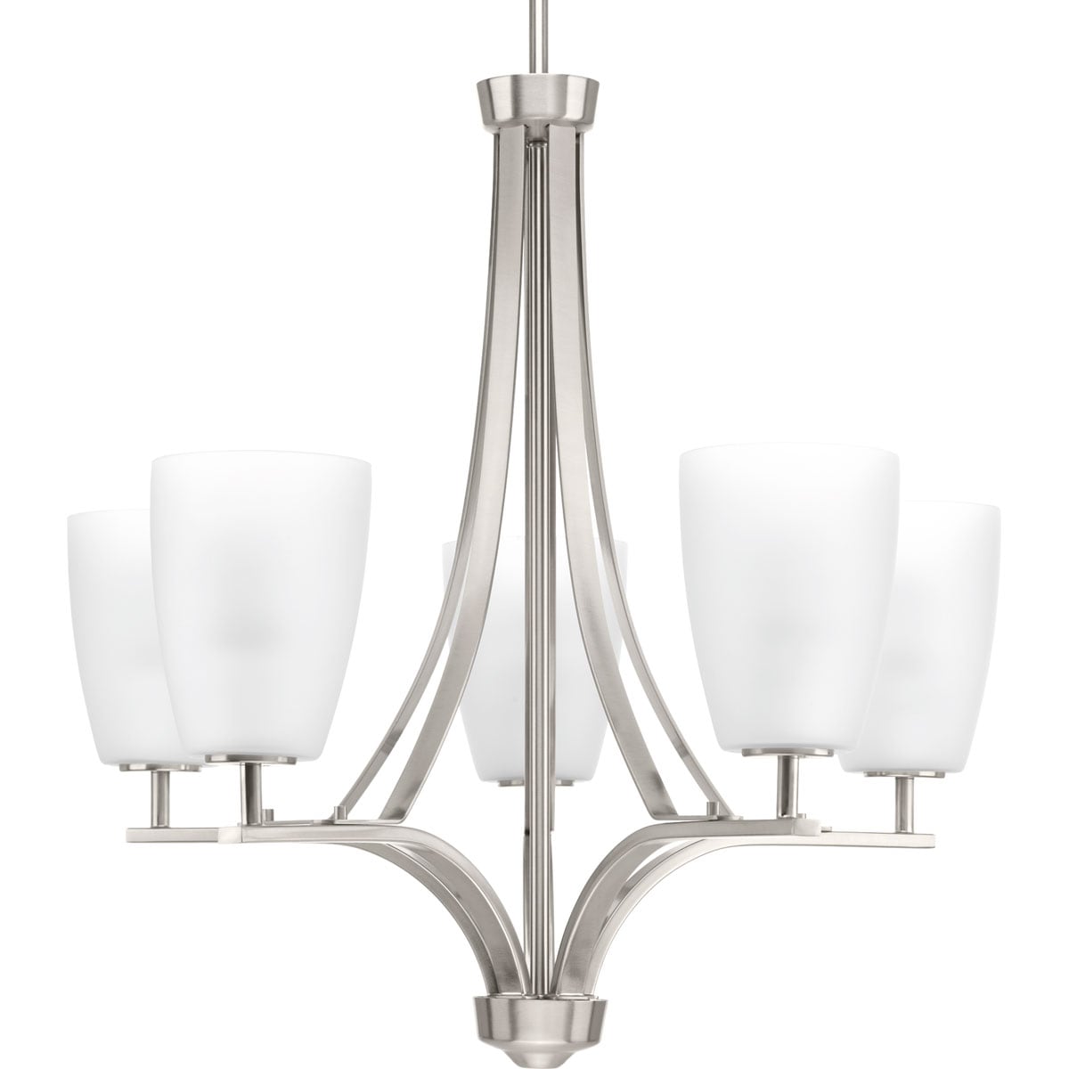 Progress Lighting Leap 5 -Light Brushed Nickel Transitional For Use in Bedrooms, Dining Rooms, Foyers, Kitchens, Living Rooms Chandelier