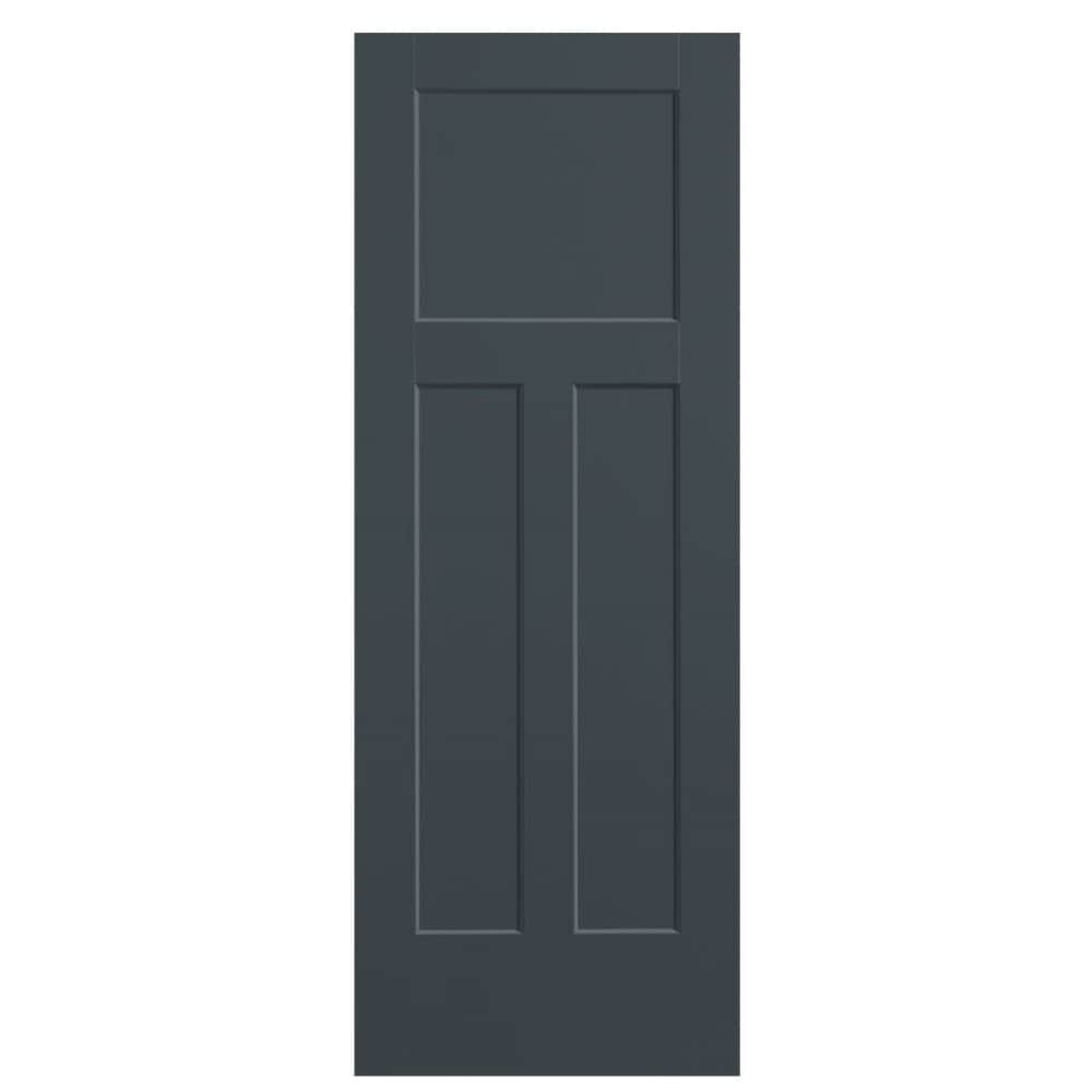 Masonite Winslow 32-in x 78-in Slate 3-panel Smooth Solid core Prefinished Molded composite Slab Door