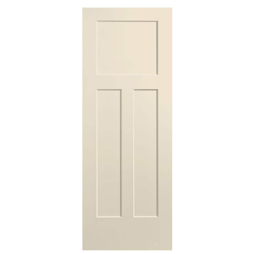 Masonite Winslow 28-in x 80-in Cream-n-Sugar 3-panel Smooth Solid core Prefinished Molded composite Slab Door