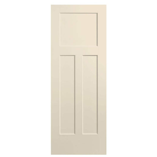 Masonite Winslow 28-in x 80-in Cream-n-Sugar 3-panel Smooth Solid core Prefinished Molded composite Slab Door