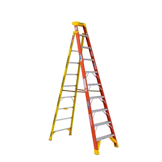 Werner L6200 10-ft Fiberglass Type 1A-300-lb Load Capacity Step Ladder L6210