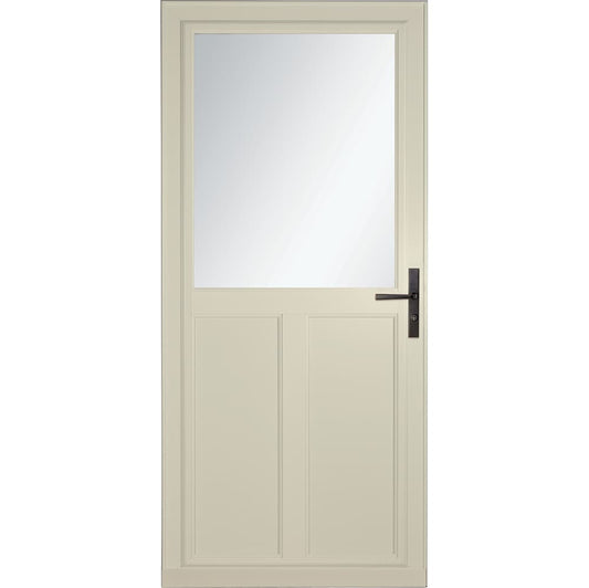 LARSON 80 Highview (Tradewinds) 36-in x 81-in Almond Aluminum Reversible Hinge Storm Door with Retractable Screen ( Aged bronze Handle Included )