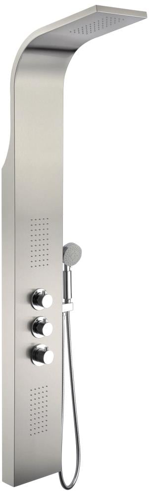 ANZZI Arc Brushed steel 6.5-in Waterfall Shower Panel System with 3-way Diverter ( Thermostatic Valve Included )
