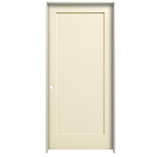 RELIABILT 24-in x 80-in Cream-n-Sugar Hollow core 1-panel Right hand Smooth Prefinished Molded composite Flat Jamb Single Prehung Interior Door with