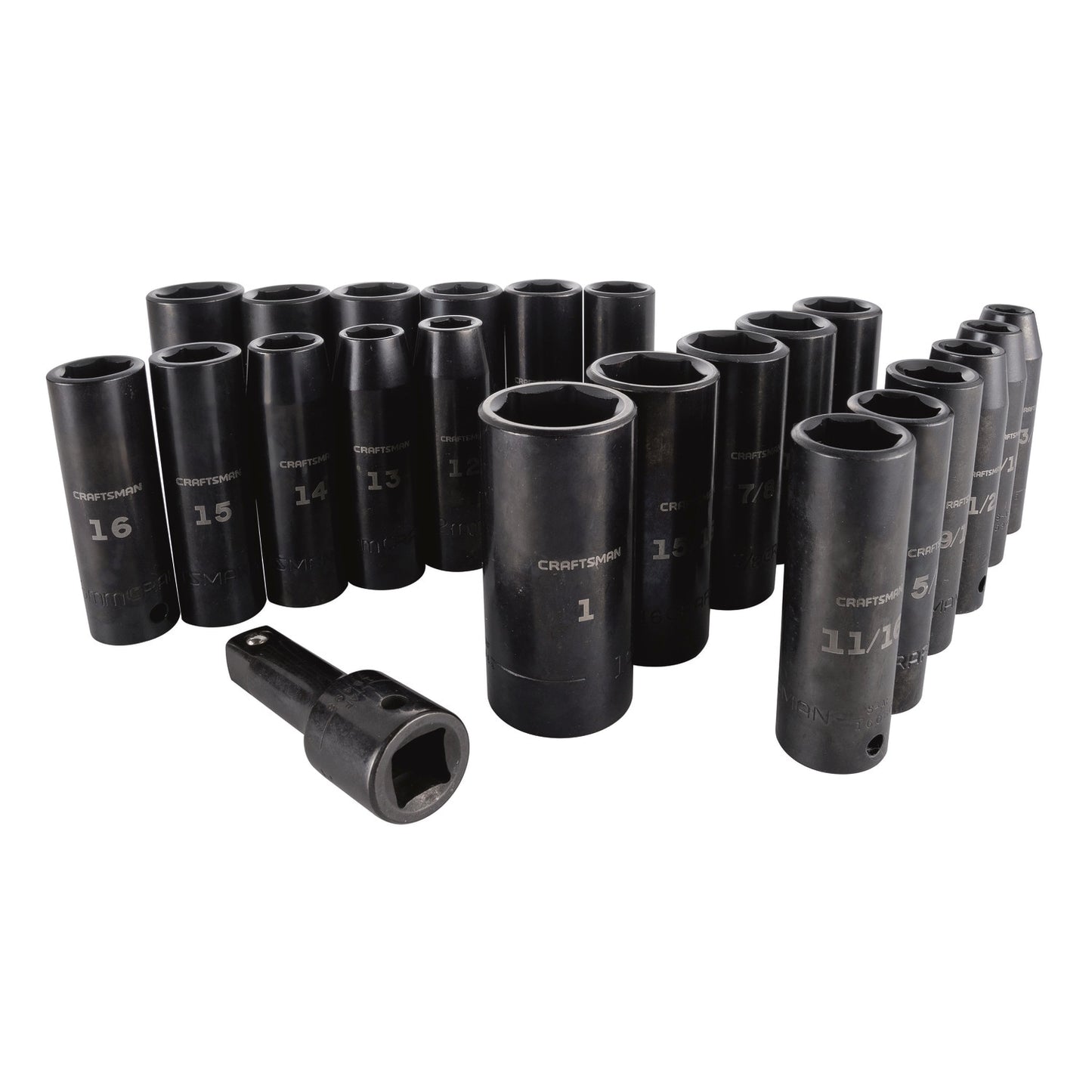 CRAFTSMAN 23-Piece Standard (SAE) and Metric Combination 1/2-in Drive Set 6-Point Impact Socket Set CMMT16970