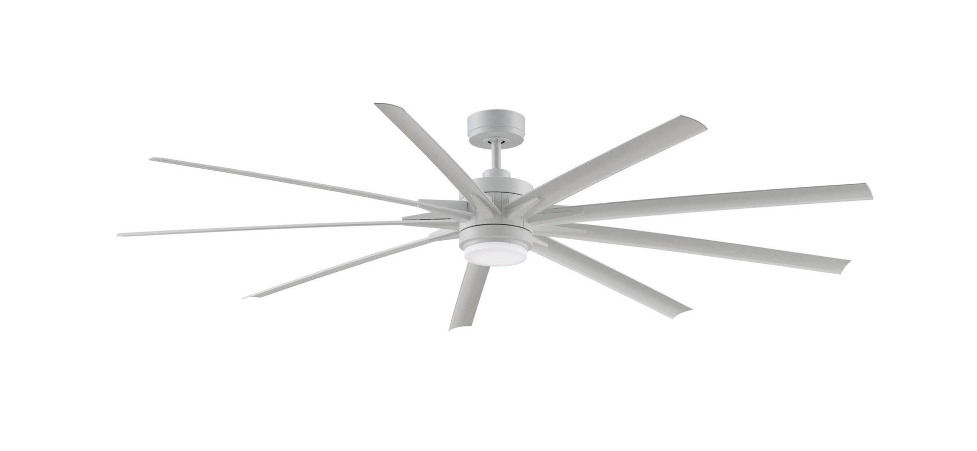 Fanimation Odyn 84-in Matte White Color-changing Integrated LED Indoor/Outdoor Smart Ceiling Fan with Light and Remote (9-Blade) FPD8159MWW