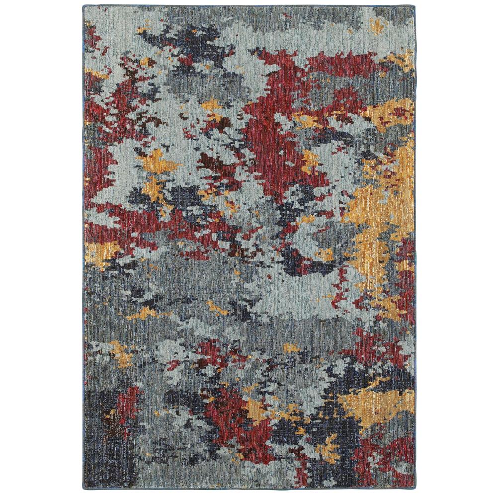 Archer Lane Surrey 8 x 10 (ft) Loomed Polypropylene Blue Rectangular Indoor Abstract Bohemian/Eclectic Spot Clean Only Pet Friendly Area rug