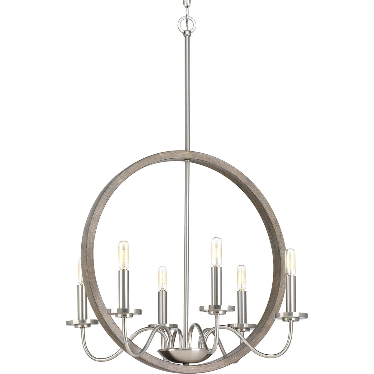 Progress Lighting Fontayne 6 -Light Brushed Nickel Indoor Steel Chandelier