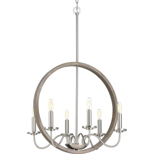 Progress Lighting Fontayne 6 -Light Brushed Nickel Indoor Steel Chandelier