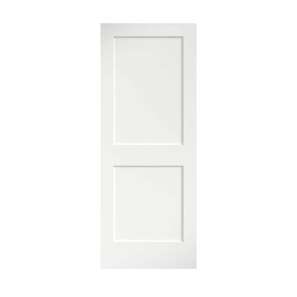 EightDoors 1.375-in x 30-in x 80-in Primed White 2-panel Smooth Solid core Primed MDF Slab Door