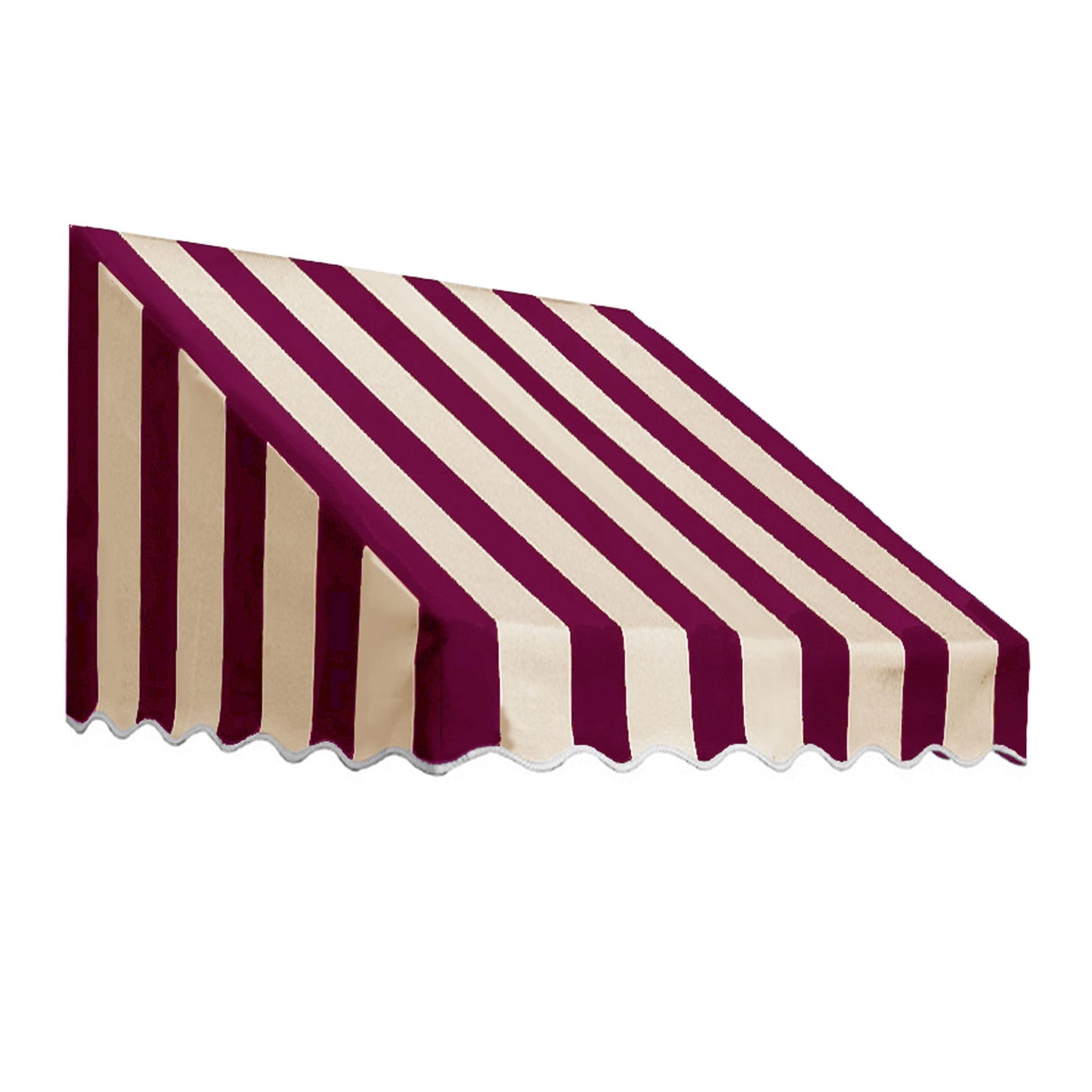 Awntech San Francisco 64.5-in Wide x 24-in Projection x 31-in Height Fabric Burgundy/Tan Stripe Striped Fixed Window/Door Awning