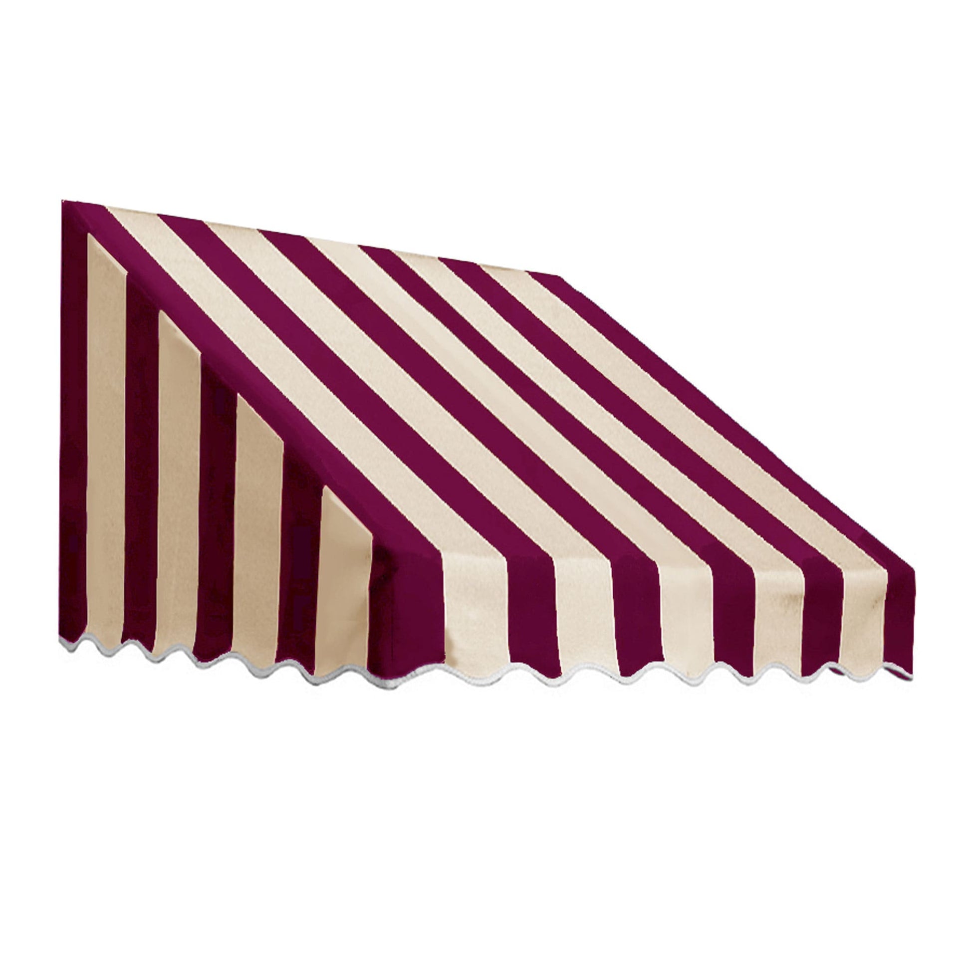 Awntech San Francisco 64.5-in Wide x 24-in Projection x 31-in Height Fabric Burgundy/Tan Stripe Striped Fixed Window/Door Awning