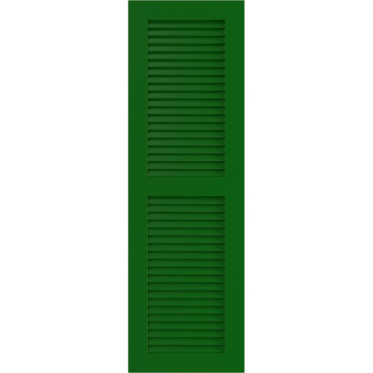Ekena Millwork 15-in W x 68-in H Viridian Green Louvered Exterior Shutters ( 2 -Pack )