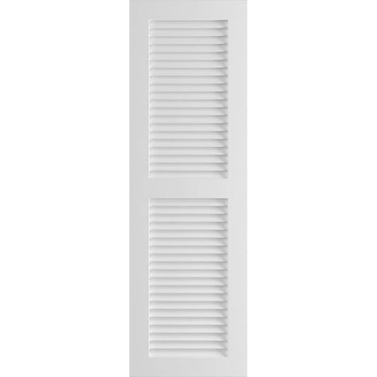 Ekena Millwork 12-in W x 77-in H Unfinished Paintable/Stainable Louvered Exterior Shutters ( 2 -Pack )