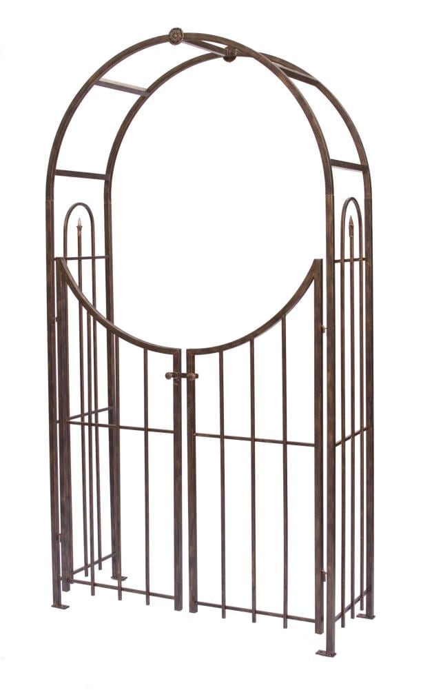 Style Selections 4.2-ft W x 7.5-ft H Arched Bronze Steel Garden Arbor