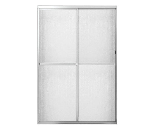 MAAX Polar Chrome 42-in to 48-in W x 68.0-in H Framed Patterned Glass Sliding Shower door