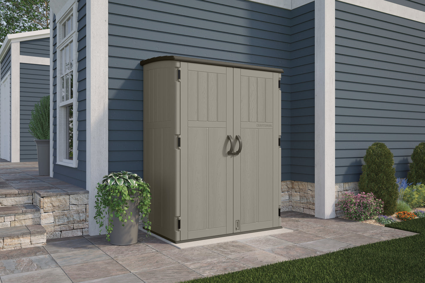 CRAFTSMAN 5-ft x 2-ft Vertical Gray Resin Storage Shed