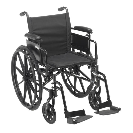 Drive Medical Cruiser X4 Lightweight Dual Axle Wheelchair with Adjustable Detachable Arms, Desk Arms, Swing Away Footrests, 16" Seat