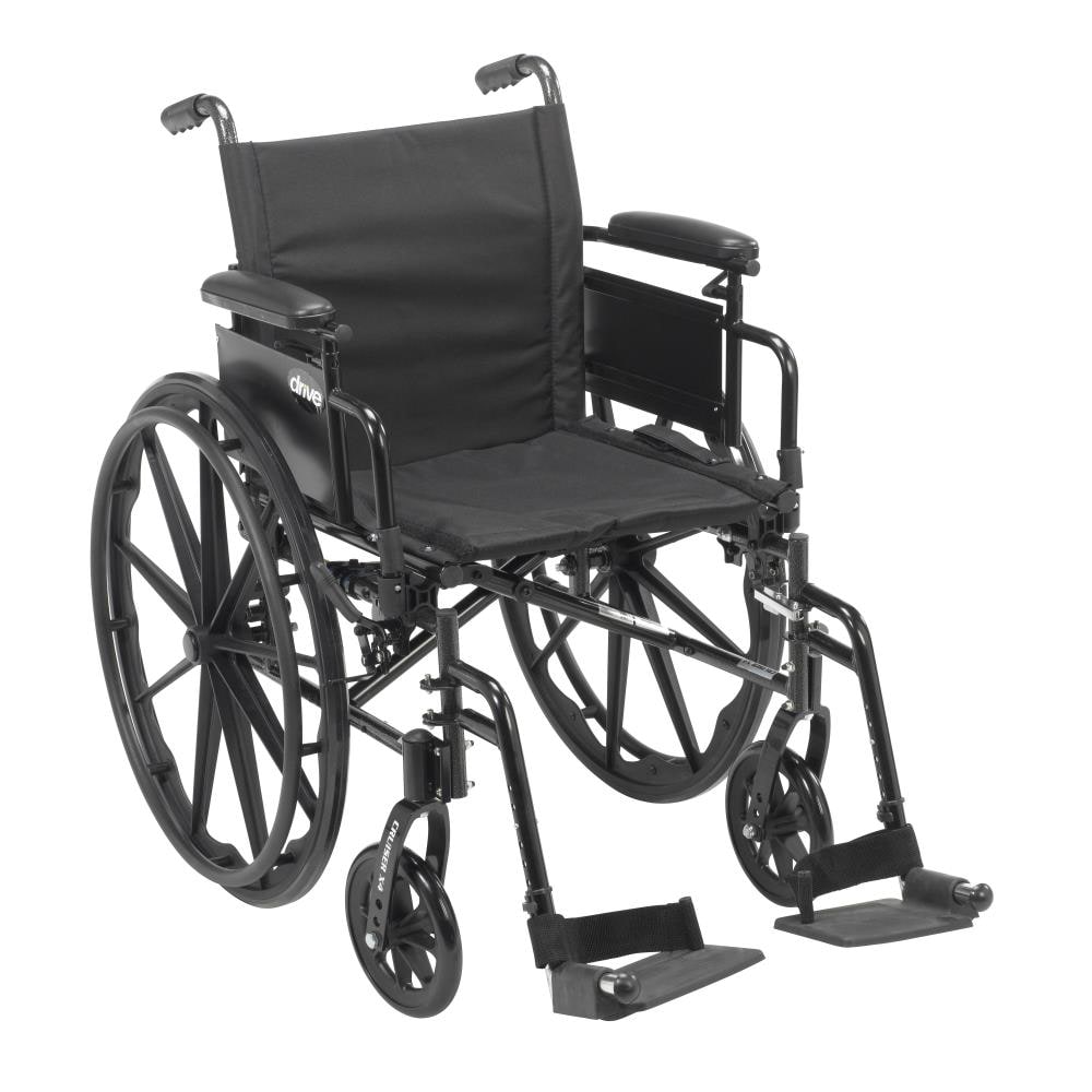 Drive Medical Cruiser X4 Lightweight Dual Axle Wheelchair with Adjustable Detachable Arms, Desk Arms, Swing Away Footrests, 20" Seat