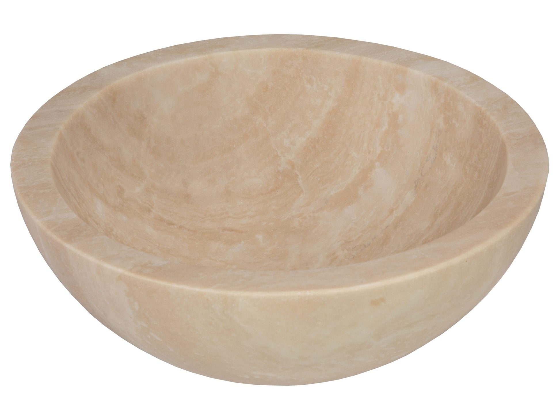 Eden Bath Stone Stone 14.0-in Vessel Round Modern Beige Bathroom Sink