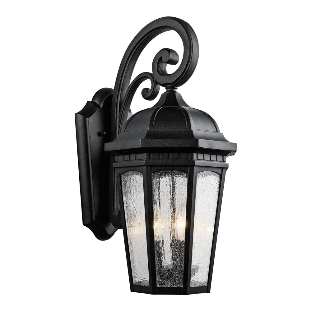 Kichler Courtyard 3 -Light 22.25-in H Black Hardwired Outdoor Wall Light 1253734