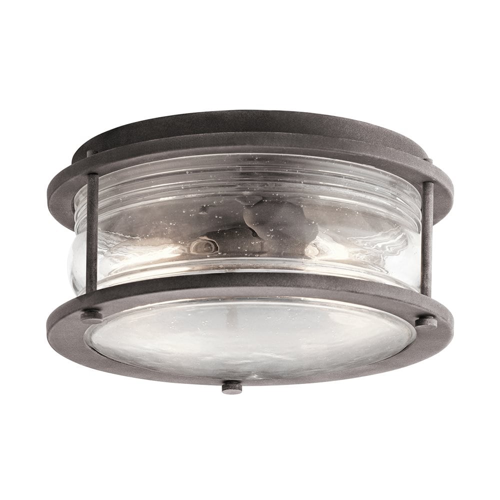 Kichler Ashland Bay 1 -Light 12-in Gray Indoor/Outdoor Flush Mount Light