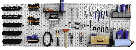 Wall Control 53 -Piece Steel Pegboard multi-tool rack in Gray 96-in W x 32-in H