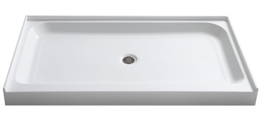 ANZZI Tier 36-in W x 60-in L Center White Single Threshold Rectangle Shower Pan Base with 3.5-in H Threshold