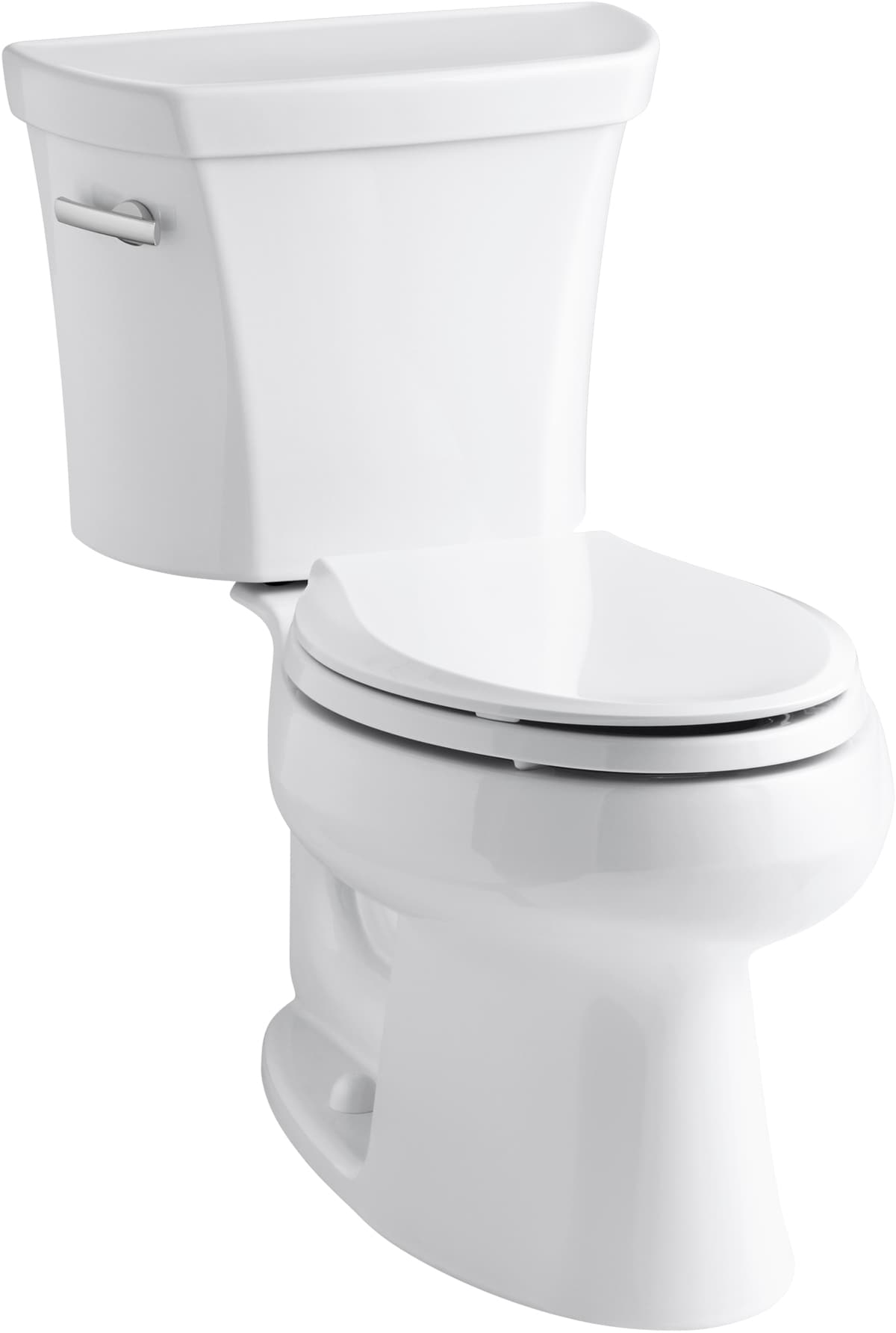 KOHLER Wellworth White Elongated Standard height 12-in Rough-In WaterSense 1.28 GPF 2-piece Toilet