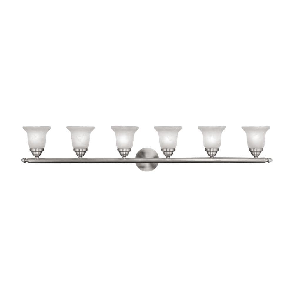 Livex Lighting Neptune 6 Light Brushed Nickel Transitional Bathroom Vanity light