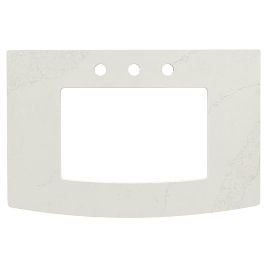 American Standard Townsend 30-in x 19-in White Quartz Drop-in Single Sink Widespread Faucet Mount Bathroom Vanity Top