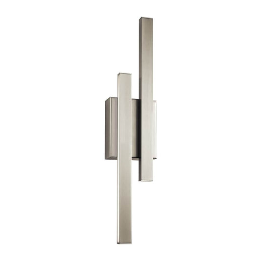 elan Idril 4.75-in W 2 -Light Brushed Nickel Integrated LED Wall Sconce