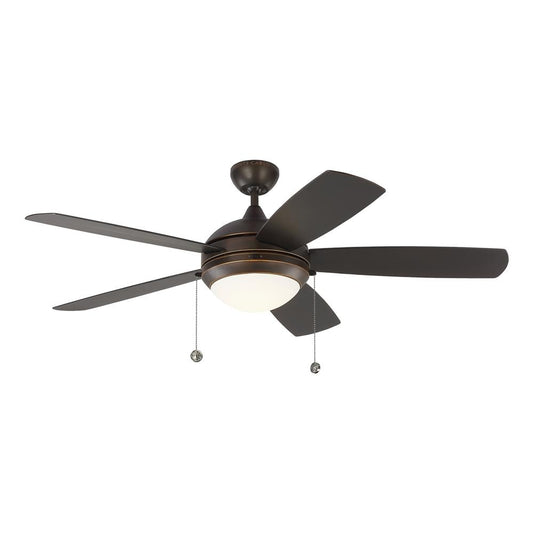 Generation Lighting Discus 52-in Roman Bronze with Roman Bronze Blades Integrated LED Uncovered Outdoor Ceiling Fan With Light 5 -Blade