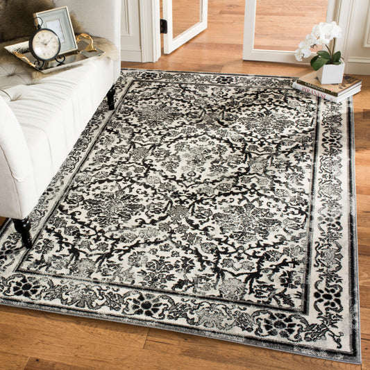 Safavieh Evoke Penny 9 x 12 (ft) Loomed Synthetic Ivory/Gray Rectangular Indoor Floral/Botanical Oriental Spot Clean Only Area rug
