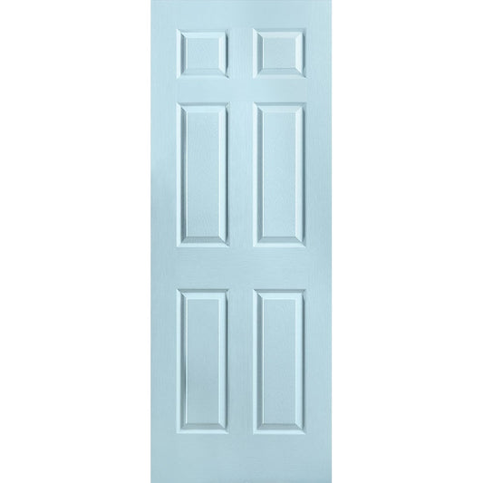 Masonite Traditional 30-in x 80-in Sea Mist 6-panel Textured Solid core Prefinished Molded composite Slab Door