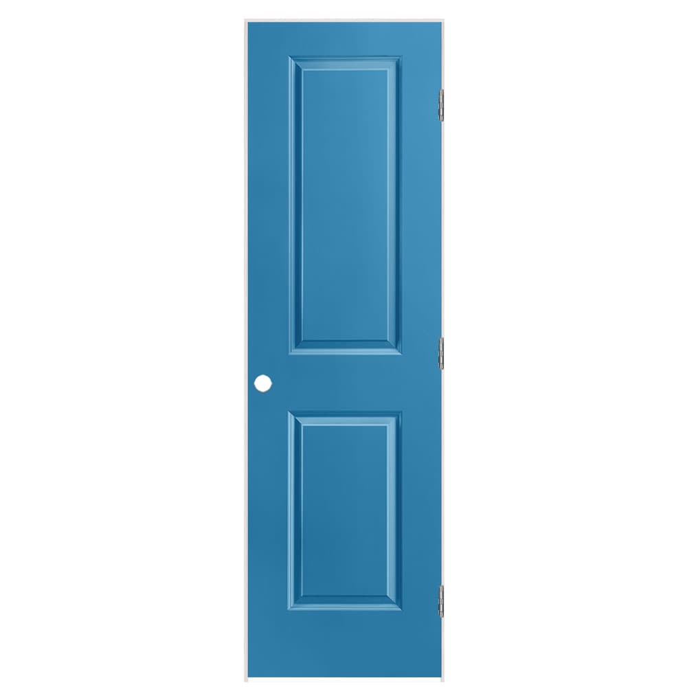 Masonite 24-in x 80-in Blue Heron Solid core 2-panel Left hand Smooth Prefinished Molded composite Flat Jamb Single Prehung Interior Door with