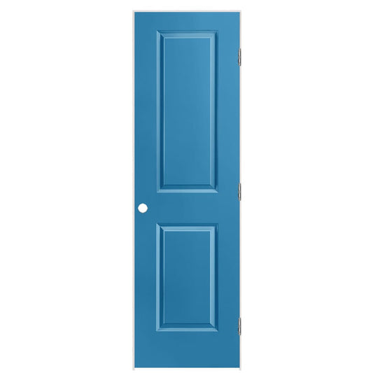 Masonite 24-in x 80-in Blue Heron Solid core 2-panel Left hand Smooth Prefinished Molded composite Flat Jamb Single Prehung Interior Door with