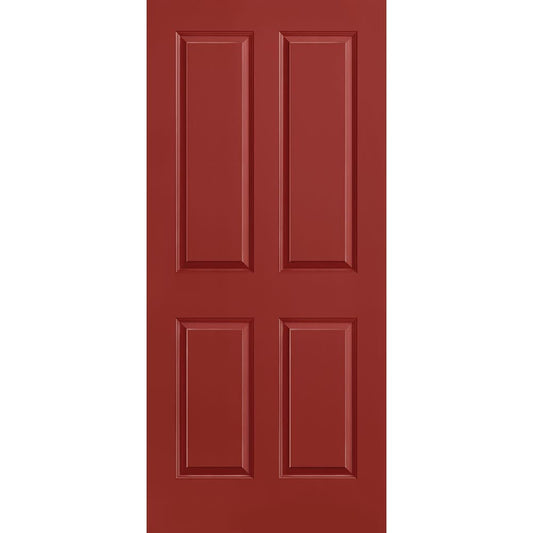 Masonite Traditional 36-in x 80-in Barn Red 4-panel Smooth Solid core Prefinished Molded composite Slab Door